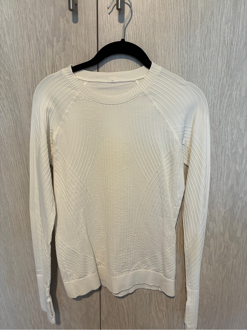 lululemon athletica Cream Long Sleeve Textured Crew